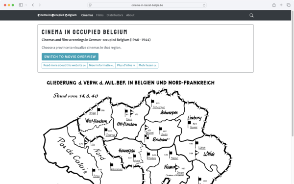 screenshot of website