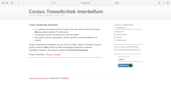 screenshot of website