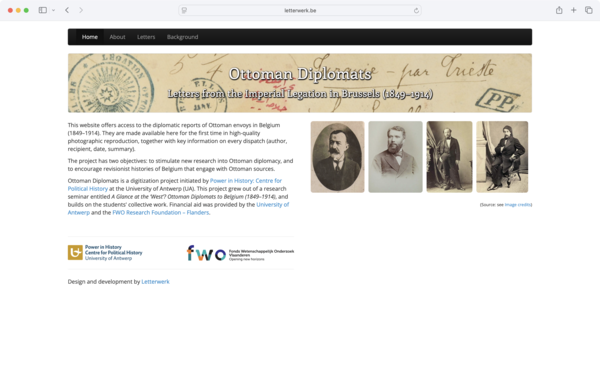 screenshot of website